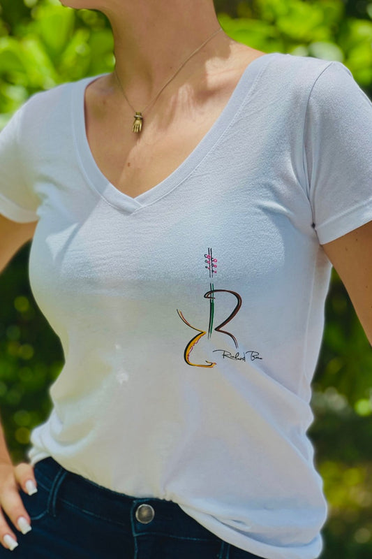 Richard Bona Logo T-Shirt (White | Female V-Neck)