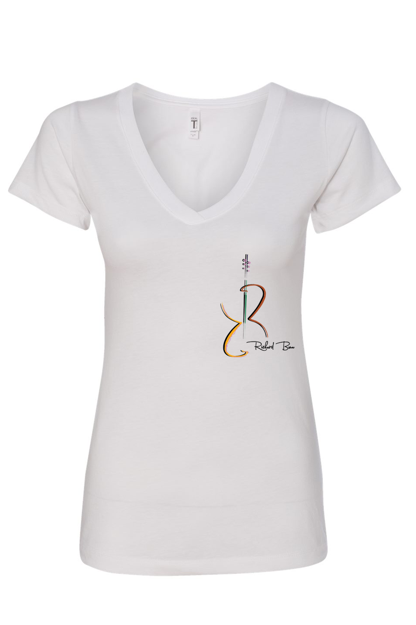 Richard Bona Logo T-Shirt (White | Female V-Neck)